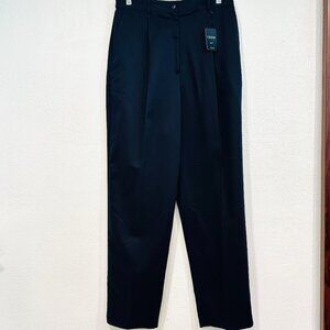 New IZOD Golf Pants Womens SZ 12 Pleated Navy Blue Polyester High Rise 30x31.5